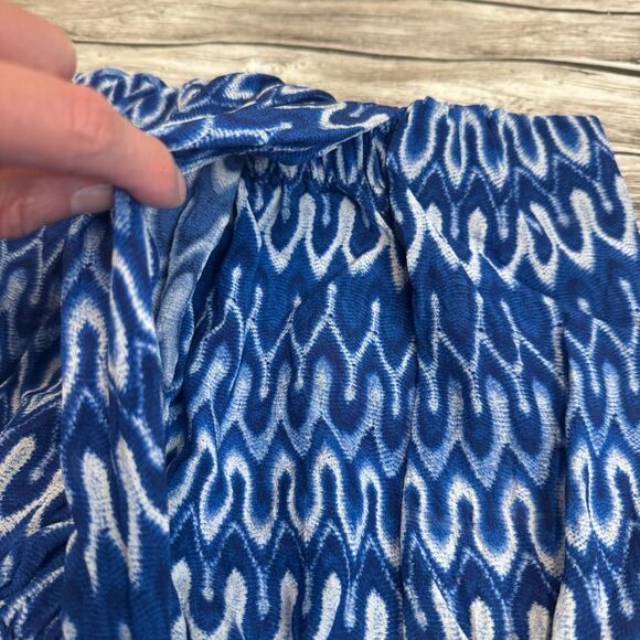 Thakoon Women's Sleeveless Silk Wide Leg Jumpsuit Romper Blue 6 Pockets Abstract - Picture 5 of 15